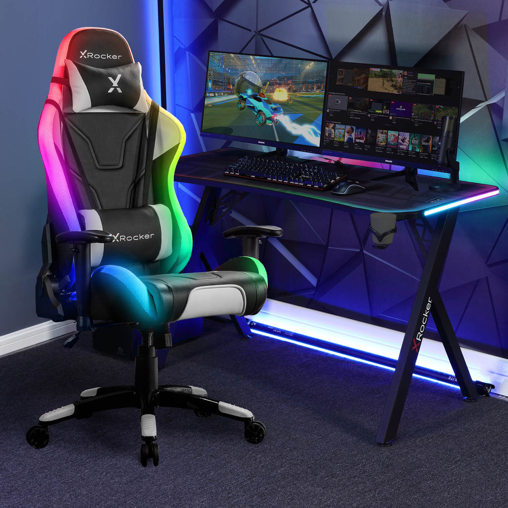 Agility eSport RGB Gaming Chair + Lumio XL RGB Gaming Desk Bundle with Neo Motion Sync™