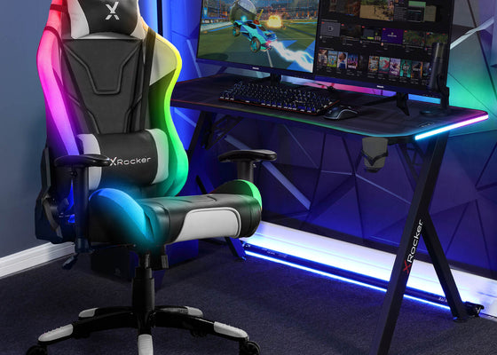 Agility eSport RGB Gaming Chair + Lumio XL RGB Gaming Desk Bundle with Neo Motion Sync™