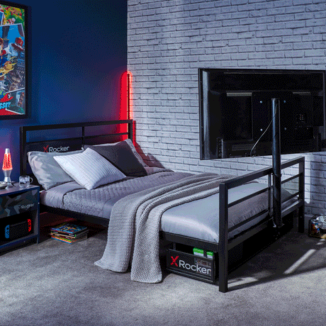 Basecamp Double 4ft6 TV Gaming Bed - Black