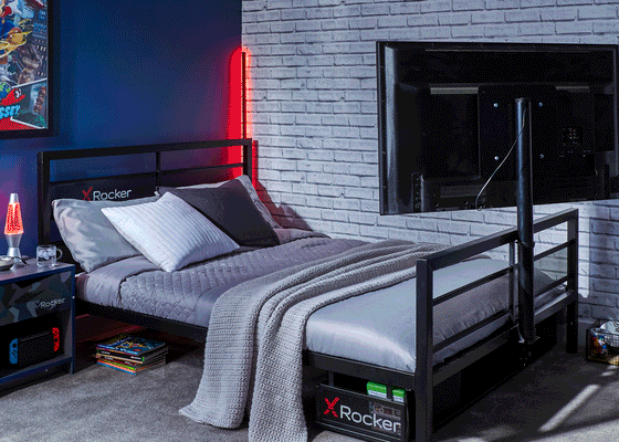 Basecamp Double 4ft6 TV Gaming Bed - Black