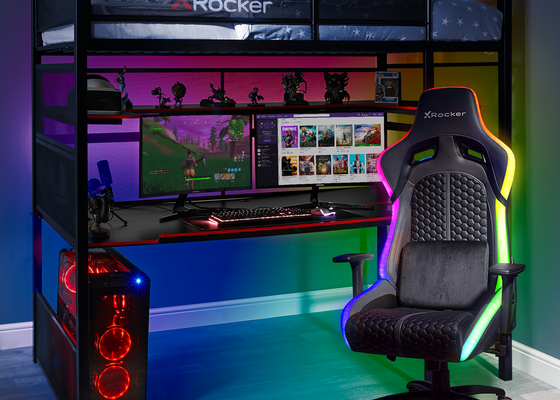 Battlebunk Gaming High Sleeper Bed with Desk