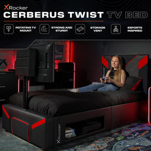 Cerberus Twist TV Gaming Bed - Carbon Red
