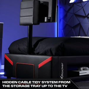 Cerberus Twist TV Gaming Bed - Carbon Red