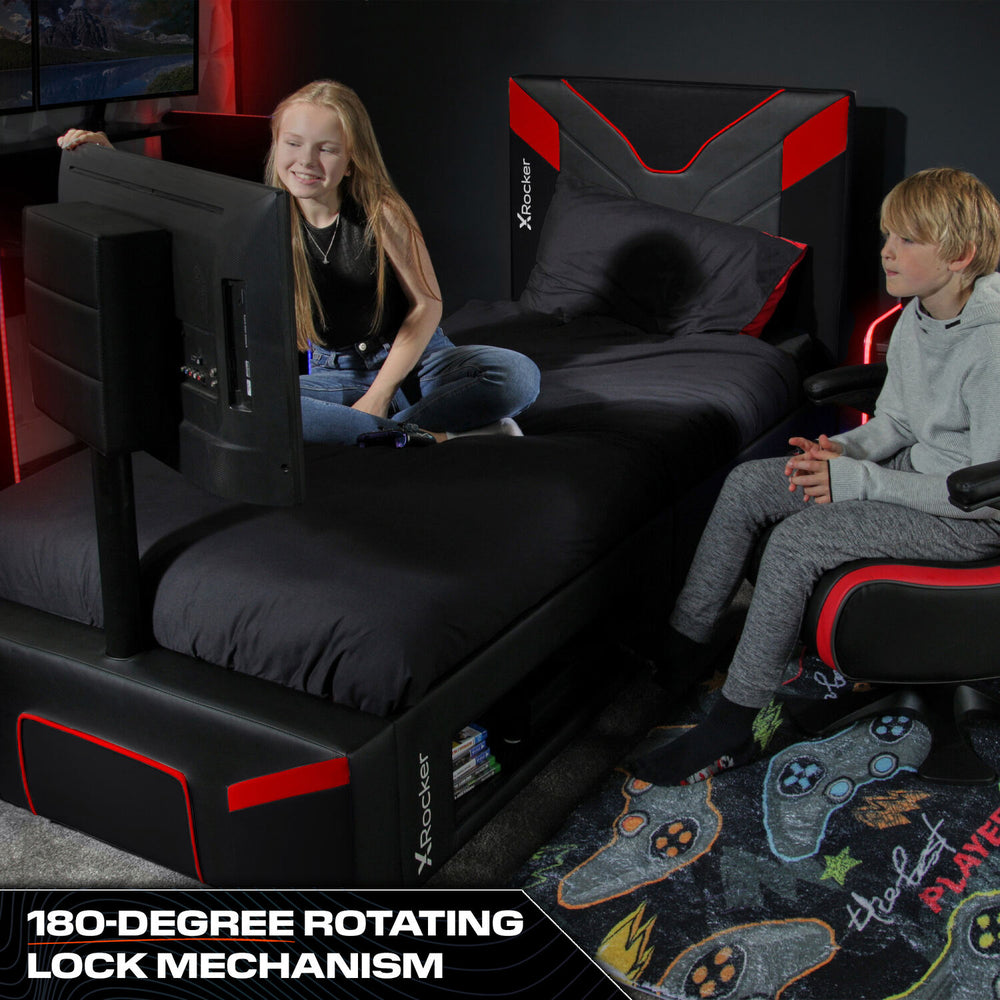 Cerberus Twist TV Gaming Bed - Carbon Red