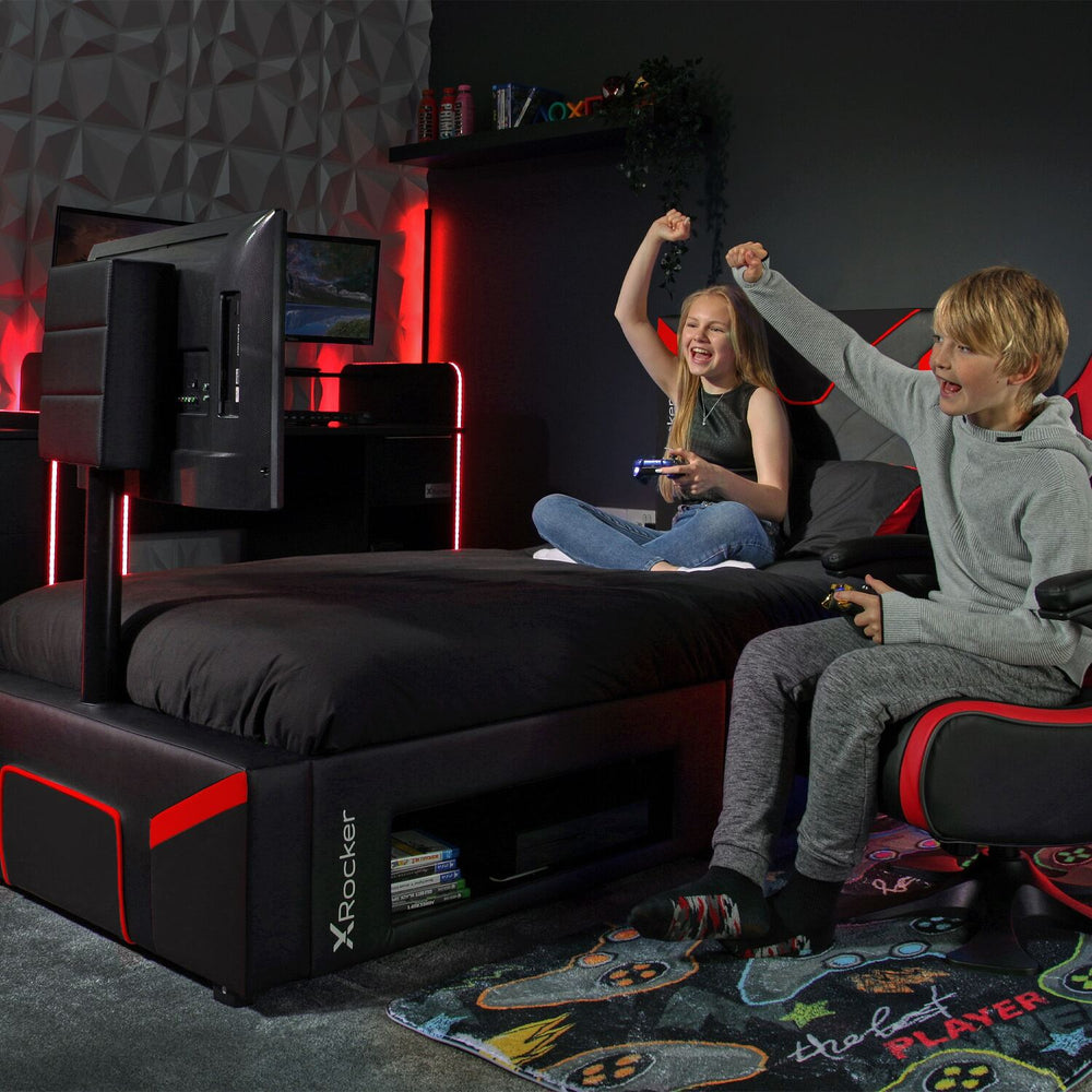 Cerberus Twist TV Gaming Bed - Carbon Red