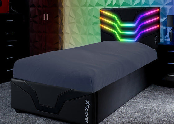 Cosmos RGB Single Ottoman Gaming Bed with LED Lighting