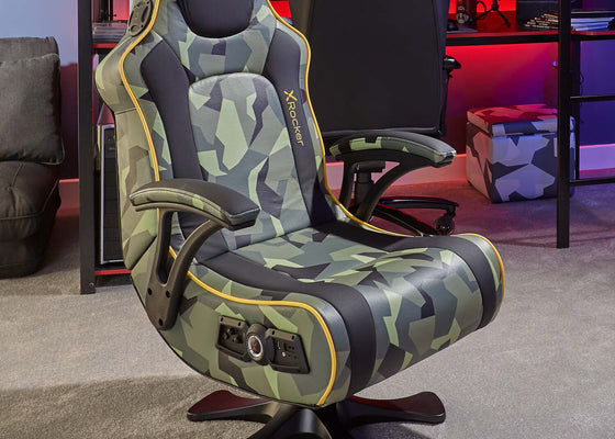 Covert Ops 2.1 Bluetooth Pedestal Gaming Chair – Camo