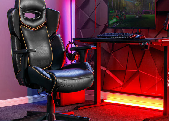 Drogon Ergonomic Office Gaming Chair - Black / Gold