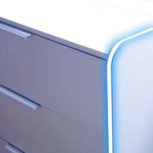 Electra Chest of 3 Drawers with Neo Motion SYNC™ App Controlled LED Lights - White