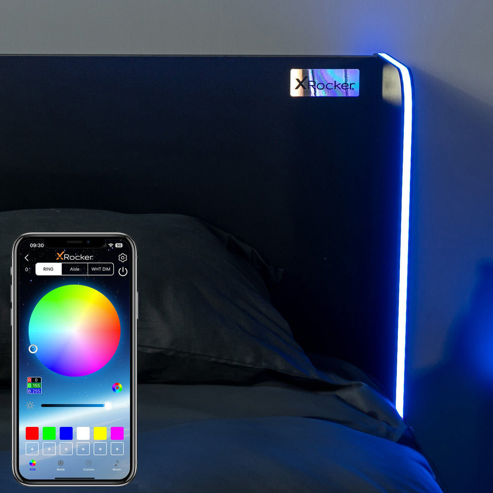 Electra RGB Single Gaming Bed with Storage and Neo Motion SYNC™ App Controlled LED Lights - Black