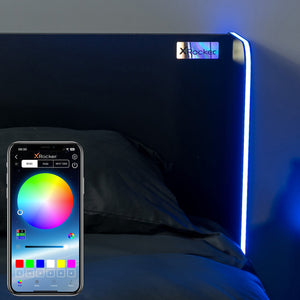 Electra RGB Single Gaming Bed with Storage and Neo Motion SYNC™ App Controlled LED Lights - Black