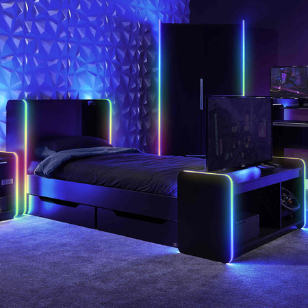 Electra TV Media Unit with Neo Motion SYNC™ App Controlled LED Lights - Black