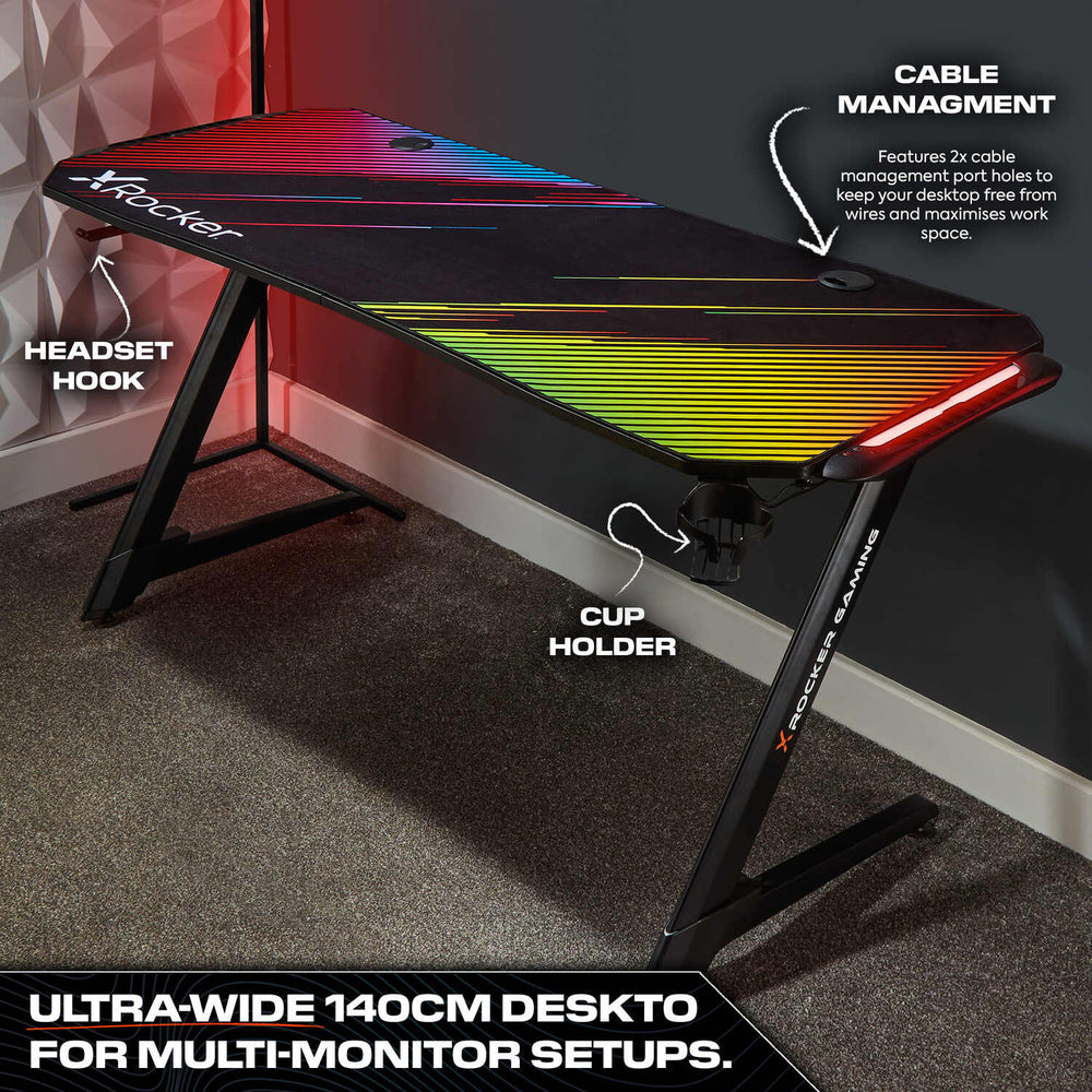 Jaguar Gaming Desk with Sound Reactive LED Lights