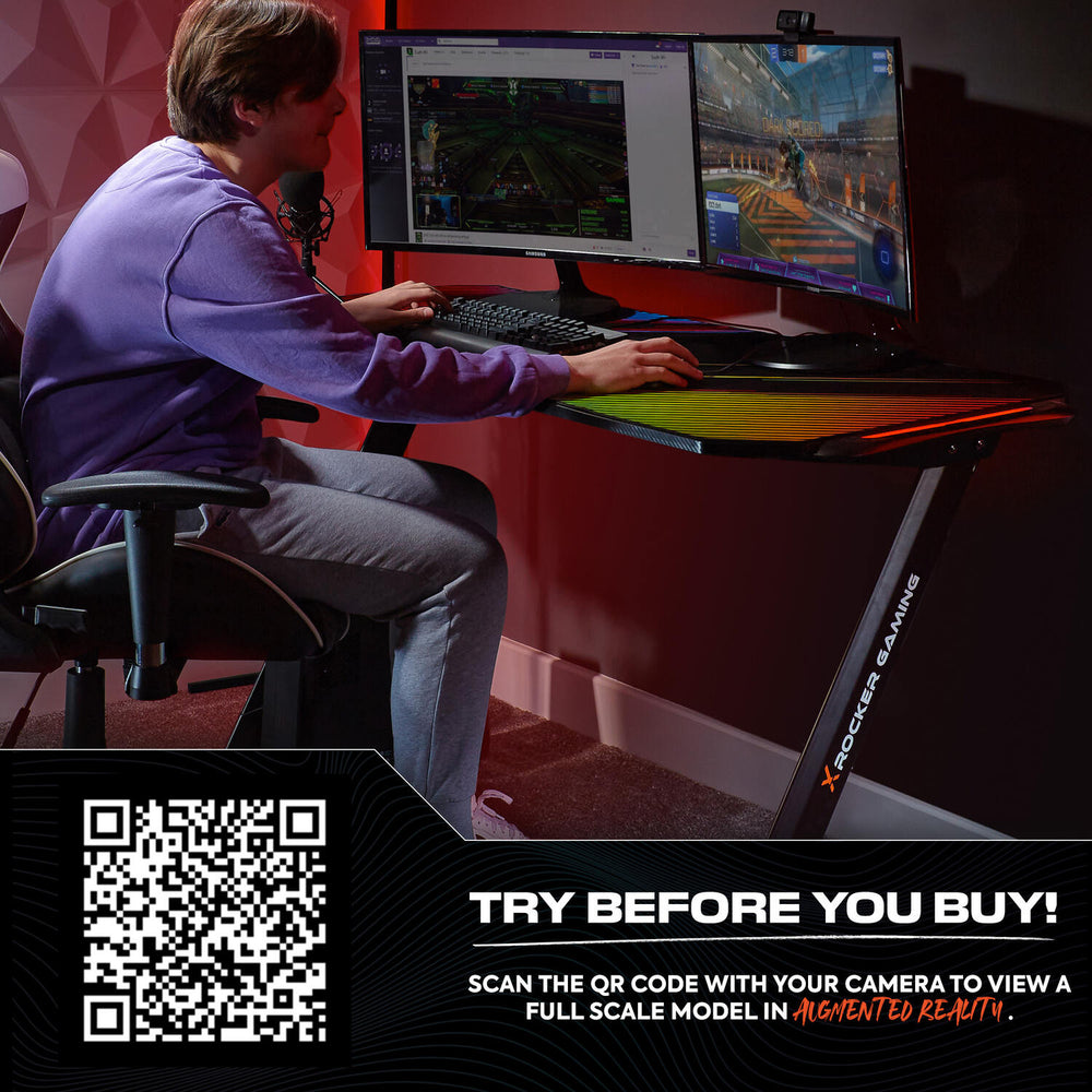 Jaguar Gaming Desk with Sound Reactive LED Lights