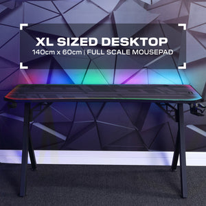 Agility eSport RGB Gaming Chair + Lumio XL RGB Gaming Desk Bundle with Neo Motion Sync™