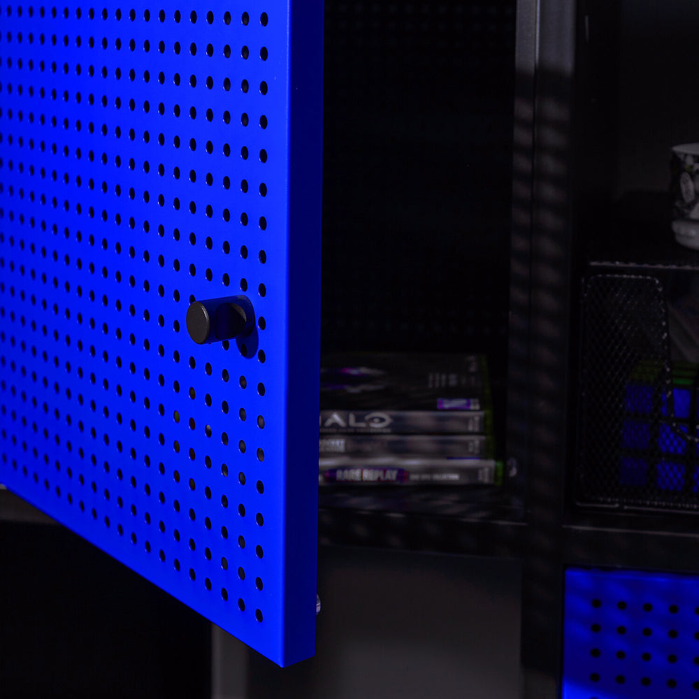 Mesh-Tek Square 4 Cube Storage Cabinet - Black / Blue