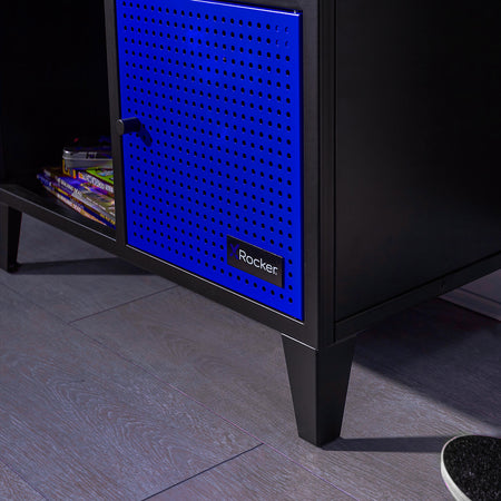 Mesh-Tek Square 4 Cube Storage Cabinet - Black / Blue