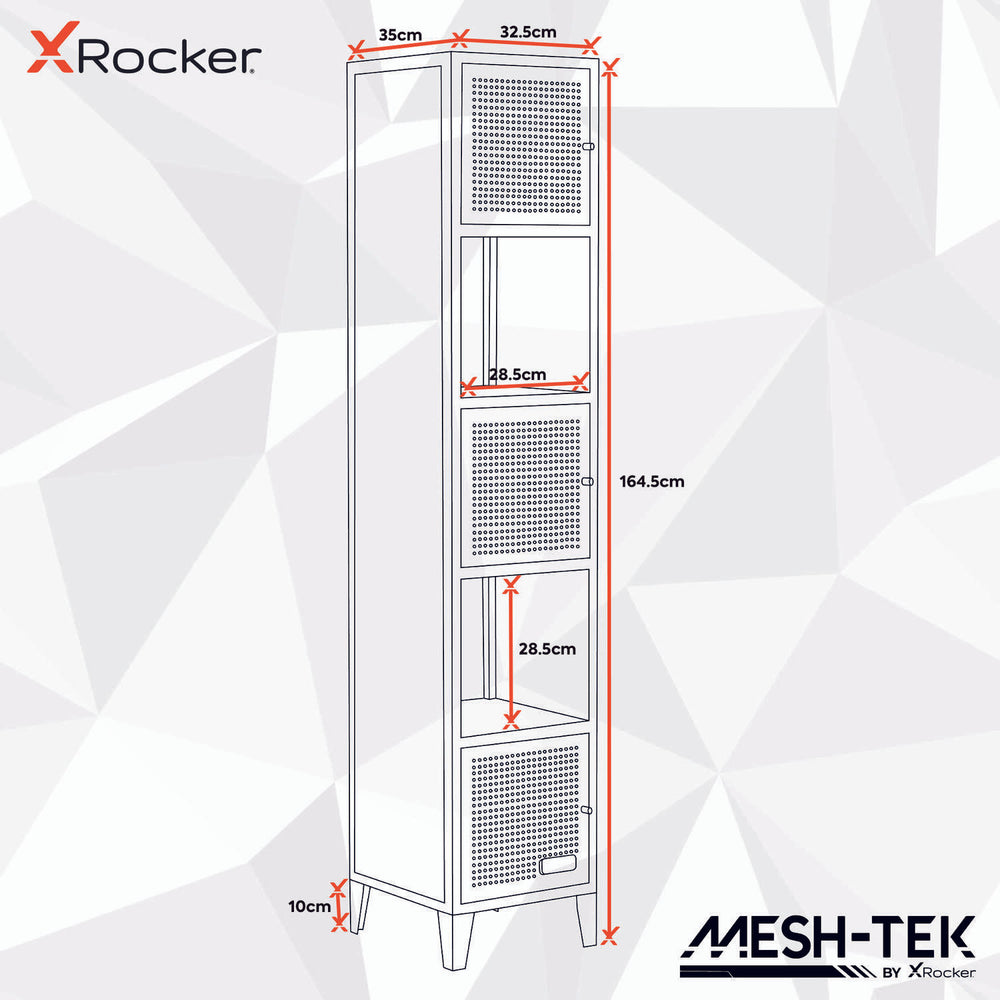 Mesh-Tek Tall 5 Cube Display Cabinet - Black / Blue