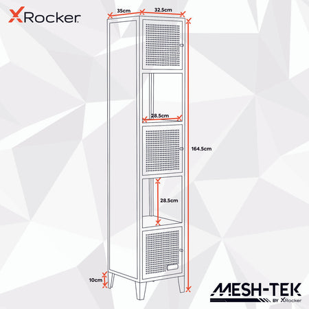 Mesh-Tek Tall 5 Cube Display Cabinet - Black / Blue