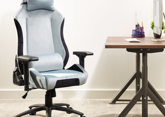 Messina Fabric High Back Office Chair - Silver Grey