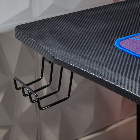 Ocelot Gaming Desk with Blue/Red Stickers and FREE Mousepad