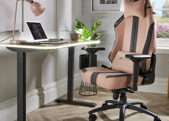 Onyx Fabric Office Gaming Chair - Pink / Grey