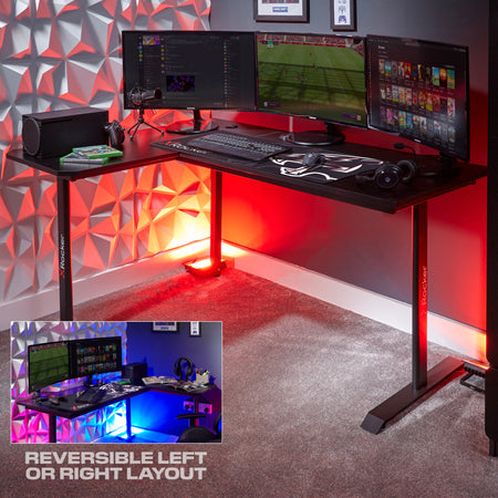 Panther XL Ambi Reversible L-Shape Corner Gaming Desk