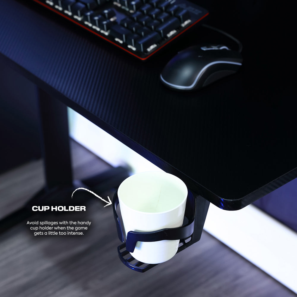 Panther Gaming Desk with Mousepad - Black