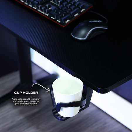 Panther Gaming Desk with Mousepad - Black
